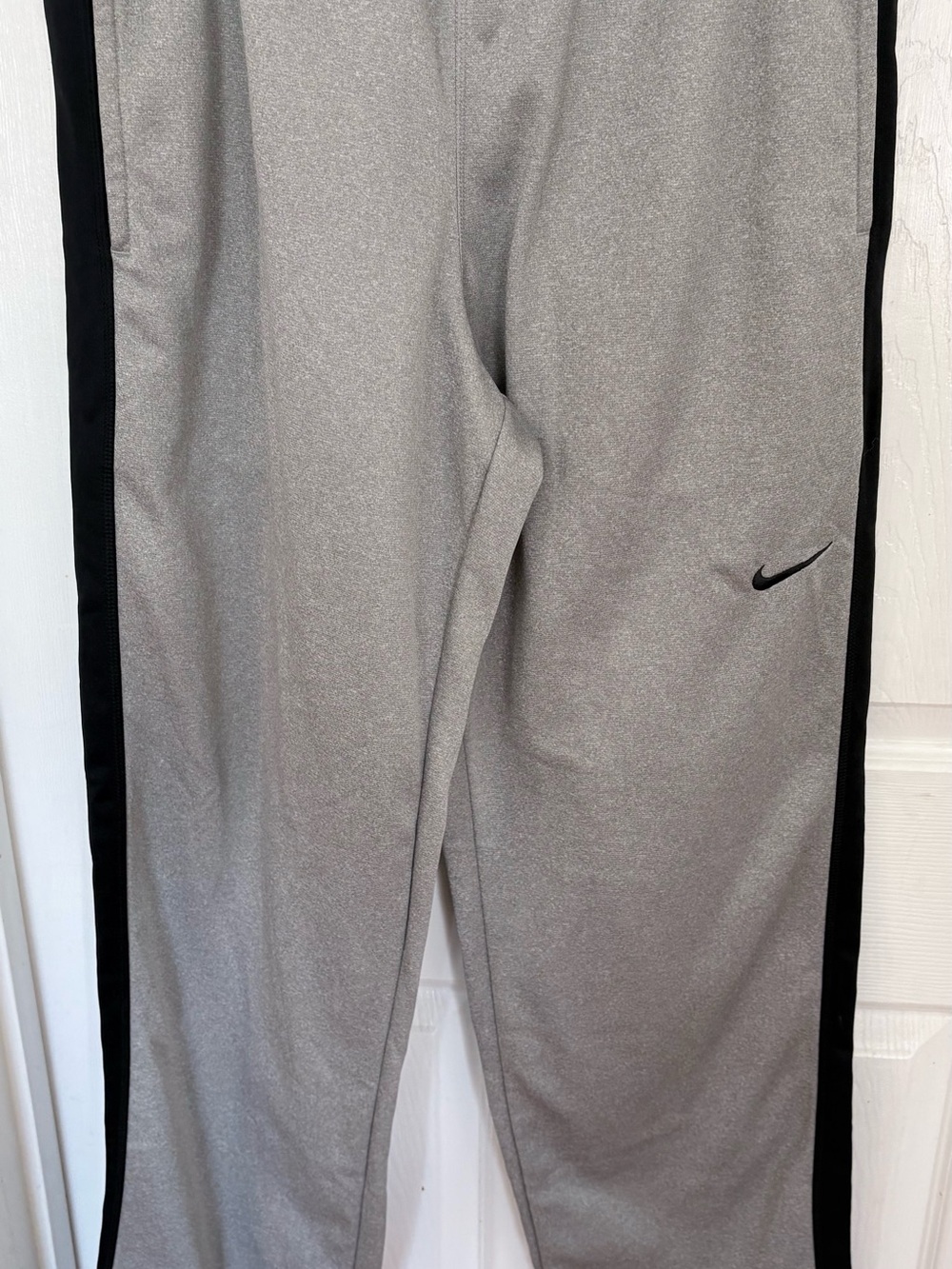 Nike Therma Fit Men’s Gray Joggers with Black Side Stripes